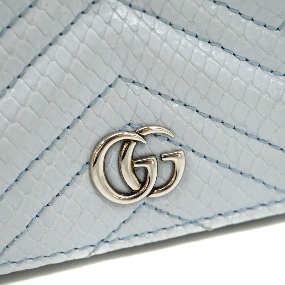 Gucci Compact Bifold Wallet Python Snake Blue GG … - image 7
